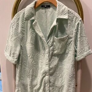 7 For All Mankind 2 Piece Terry Cloth Top XS , Short M Mint Set